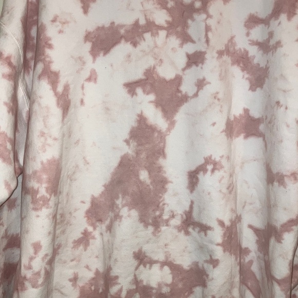 Oversized Pink White Tie Dye Sweatshirt XL Soft Fleece Crewneck New No Tags - Picture 4 of 5
